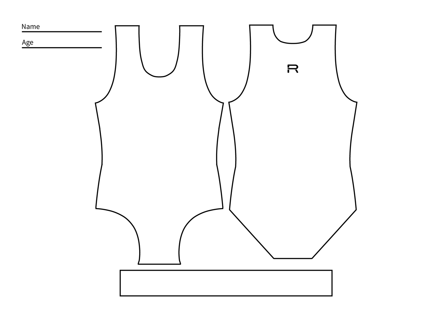 Leotard Design Template Download - Boy Cut