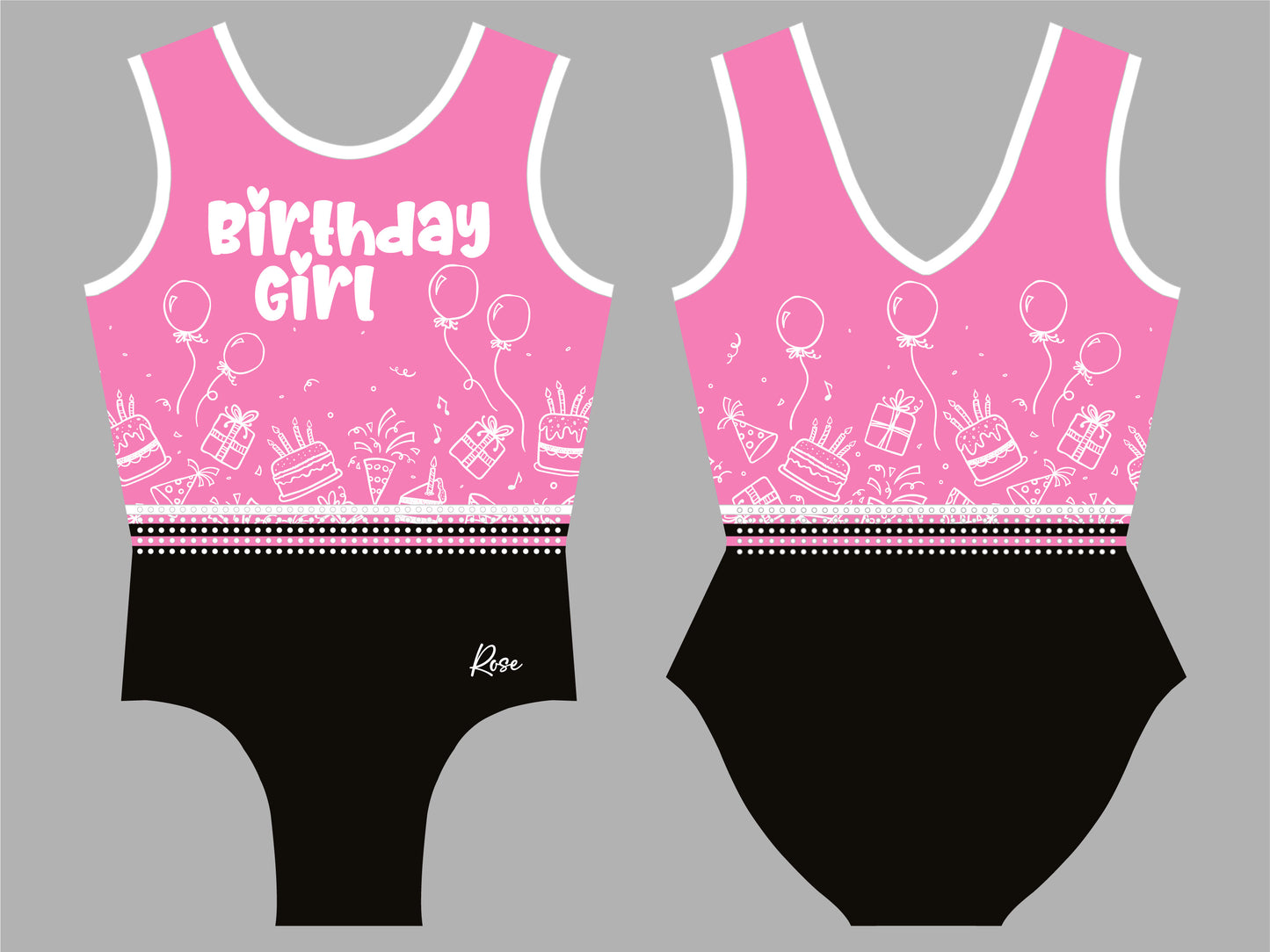 Birthday Girl Gymnastics Leotard Rose Gymwear